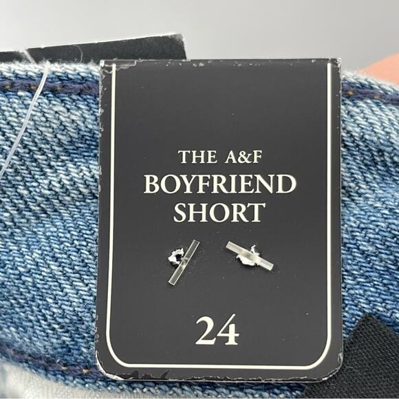 NWT Abercrombie & Fitch The Boyfriend Short Denim Shorts Size 24 - Picture 12 of 13